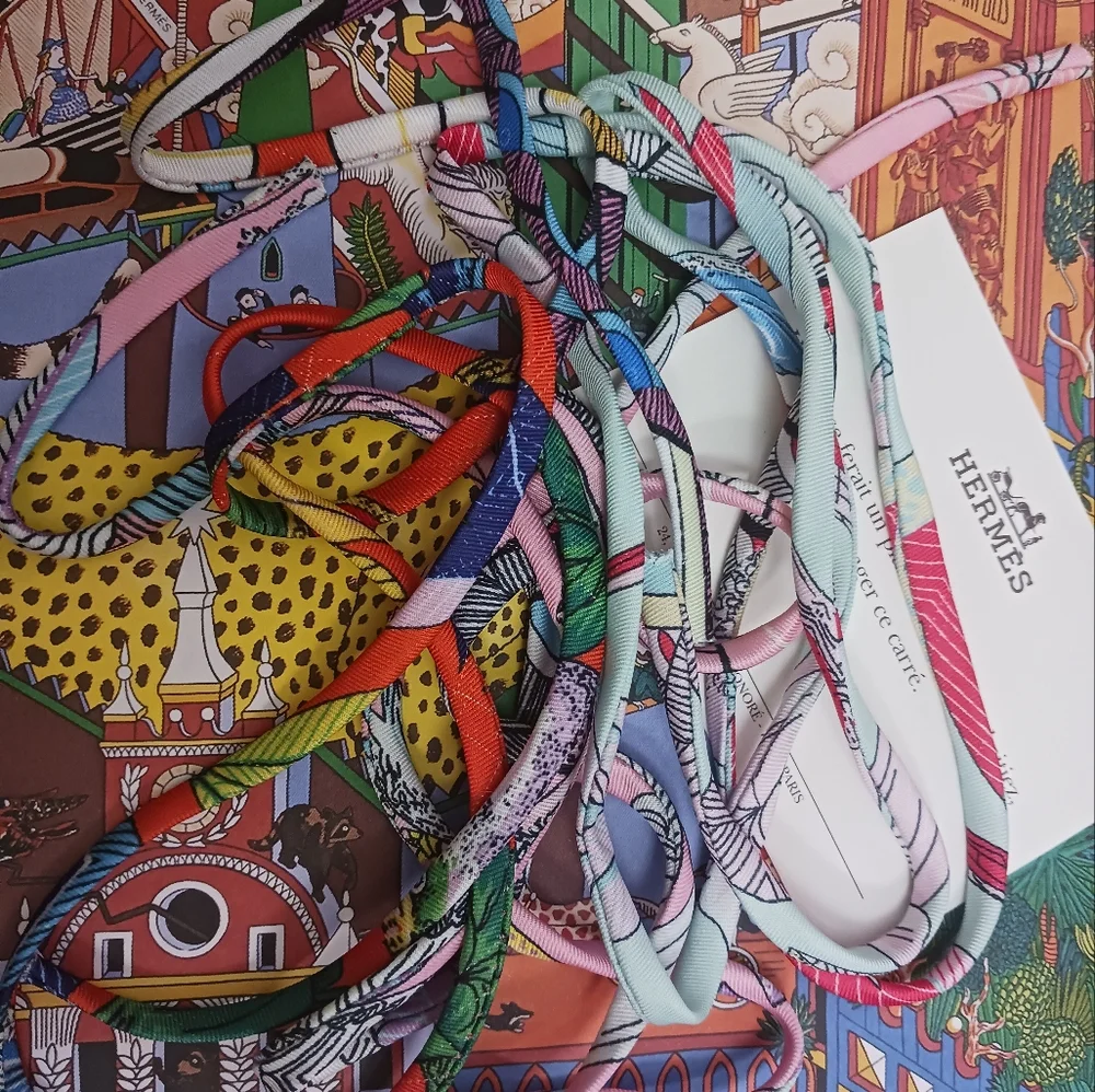 Hermès Colorful Twilly Spagetti Strings , Set Of 3 - Picture 8 of 8